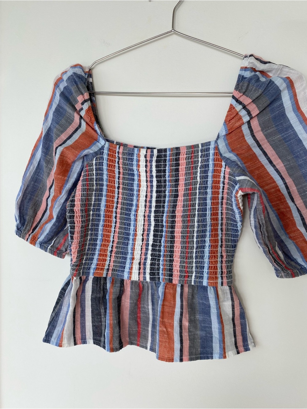 100% cotton striped multicoloured top